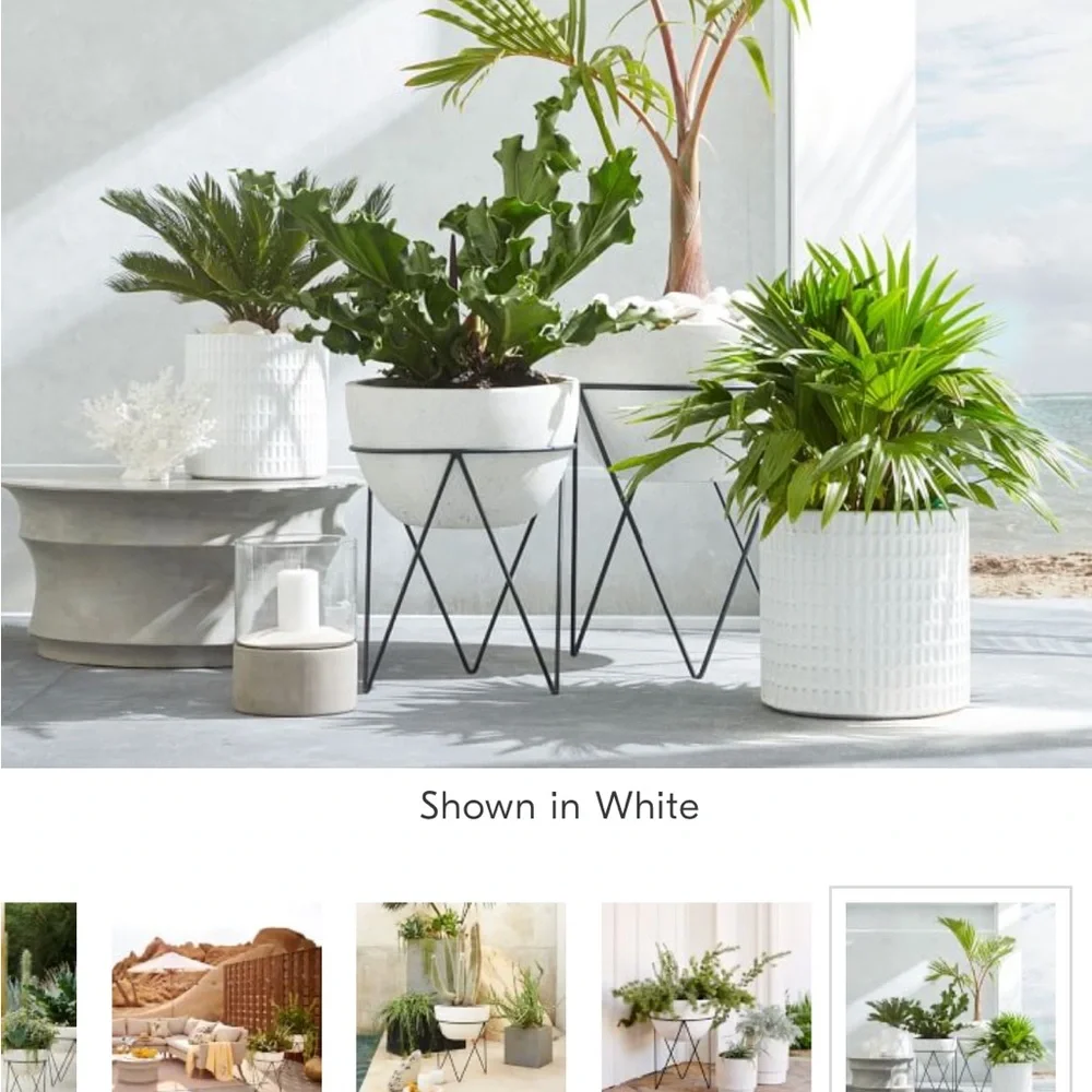 West Elm Iris Planters with Stand-New